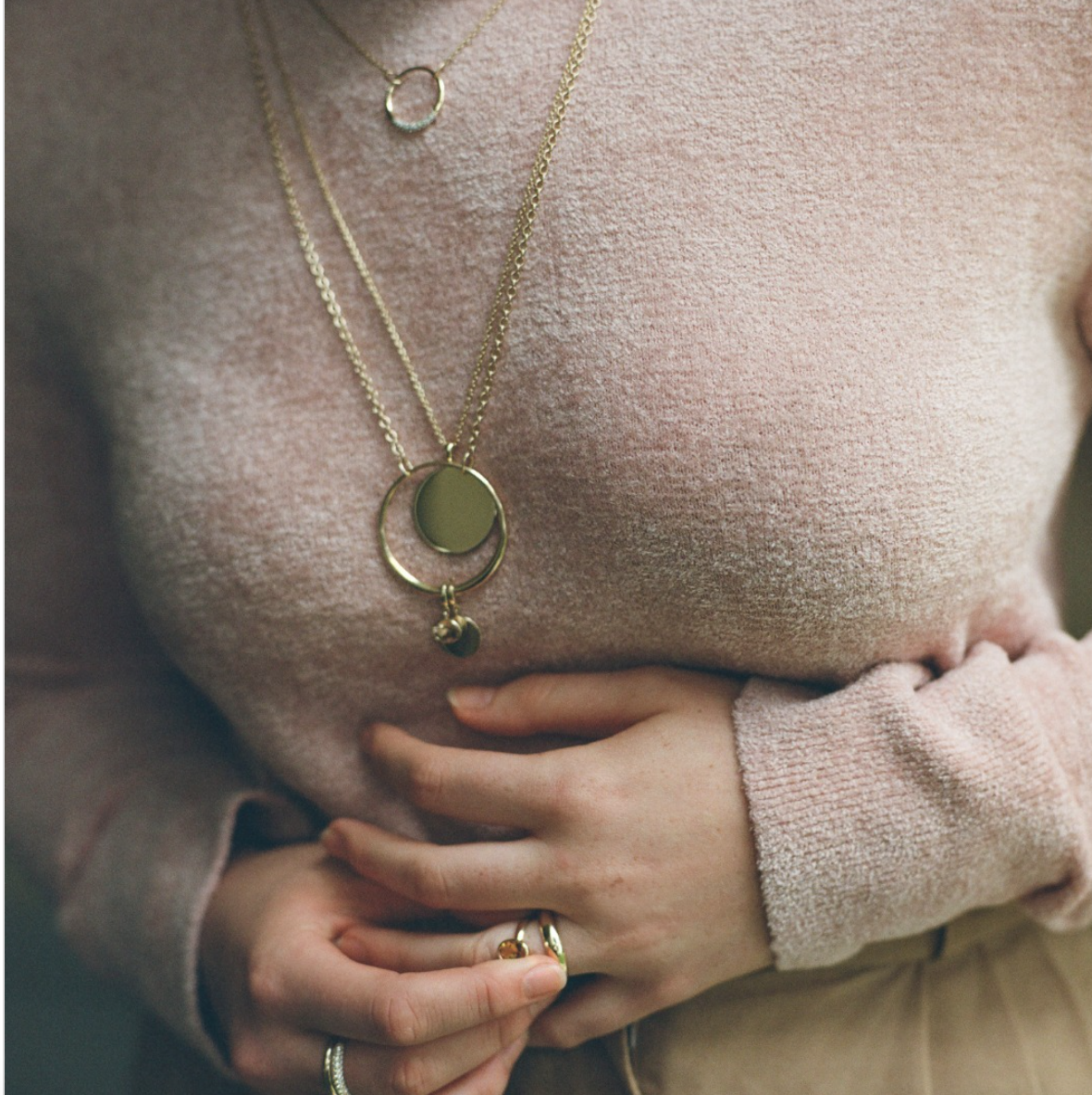 The Gold Petite Diamond Loop Necklace