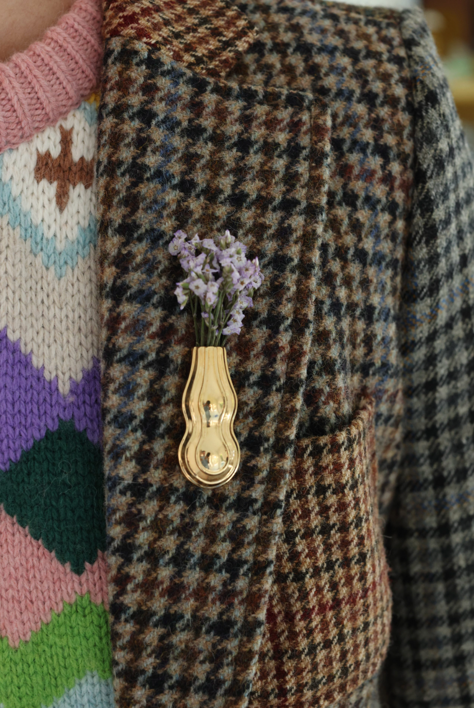 Vase Brooch, Gold by Monbouquette - At Present Jewelry