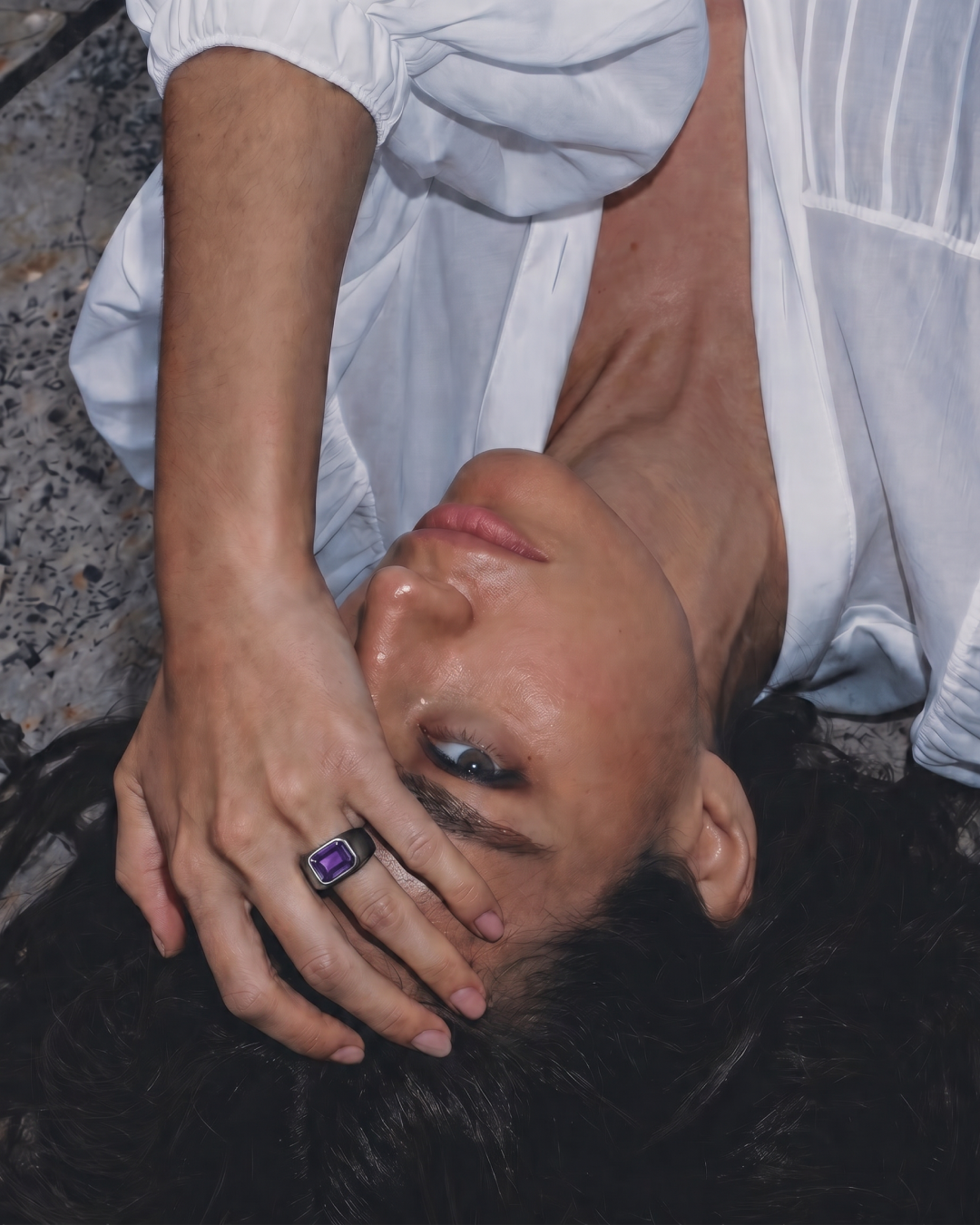 Signet Gypsy Ring, Amethyst