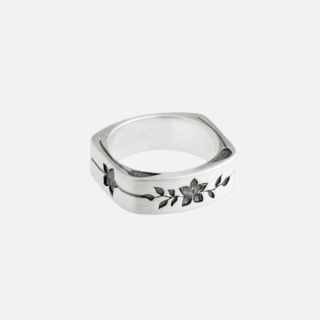 Silver Fleur Band - At Present Jewelry