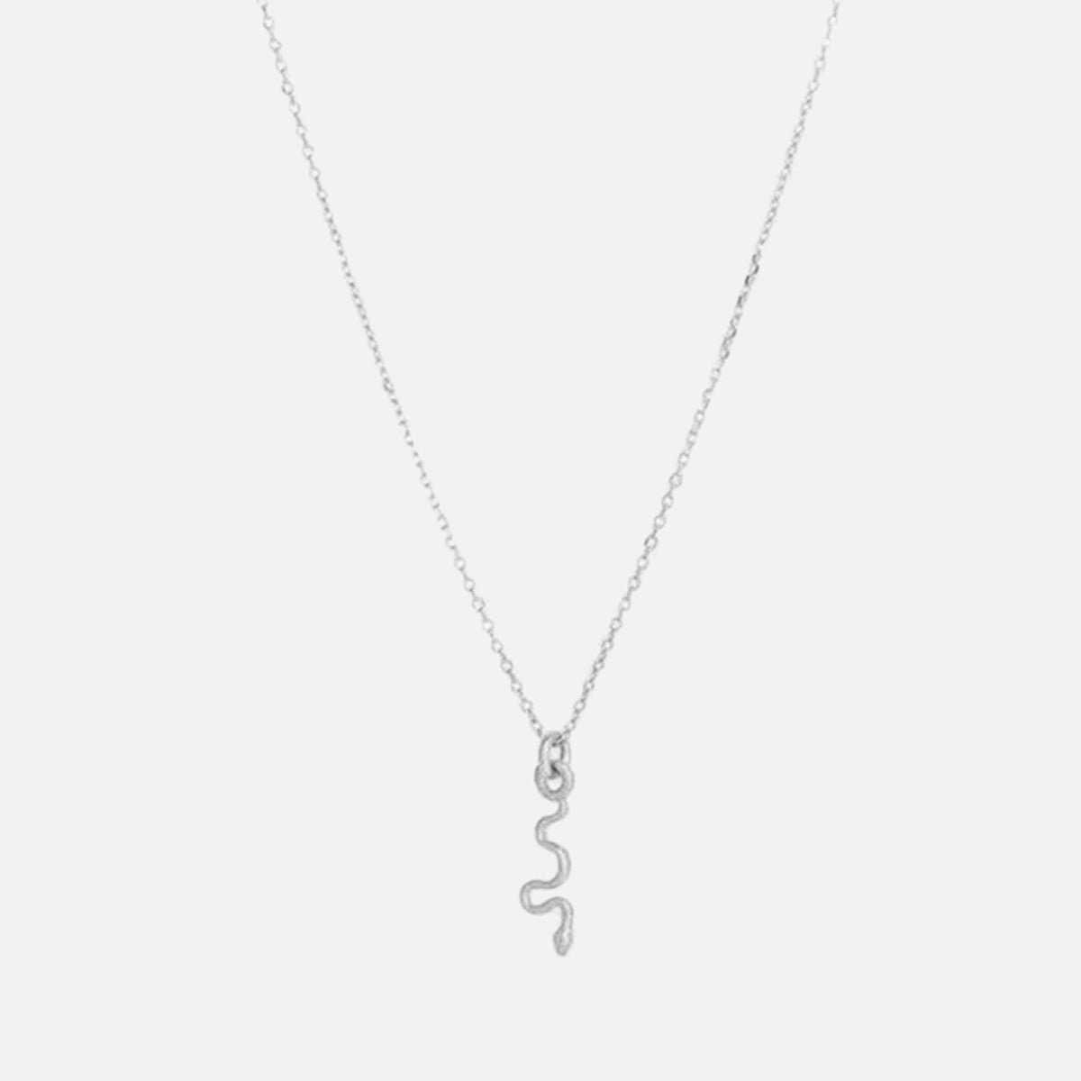 Itty Bitty Charm Necklace, Snake, Silver