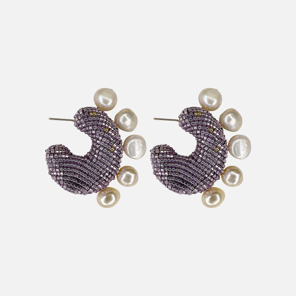 Solito Pearled Earrings, Lilac