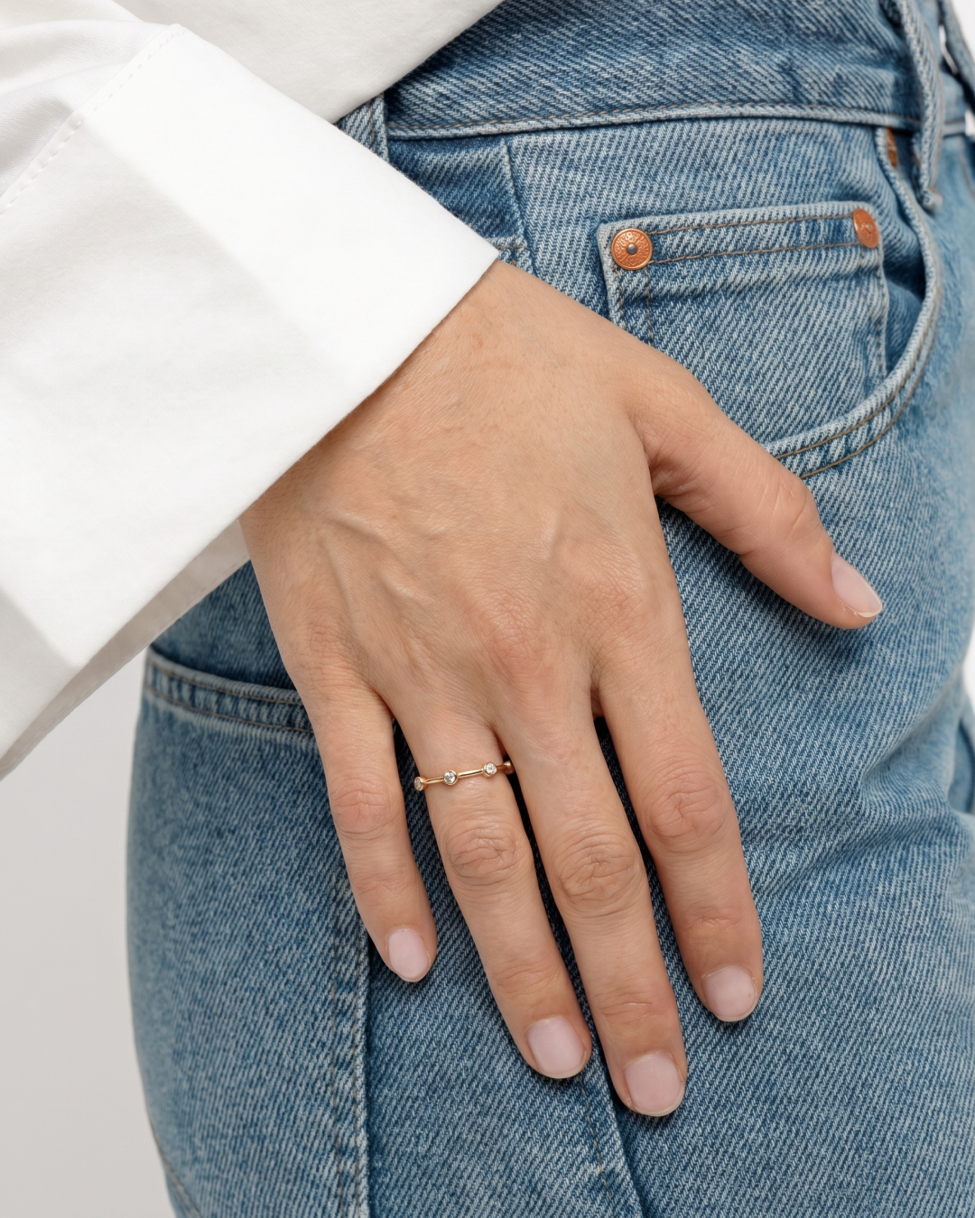 Sun Beam Ring + White Diamonds
