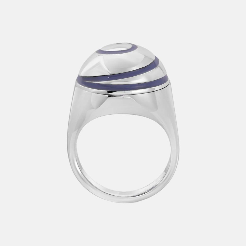 Swirl Pillbox Ring, Silver by Monbouquette - At Present Jewelry