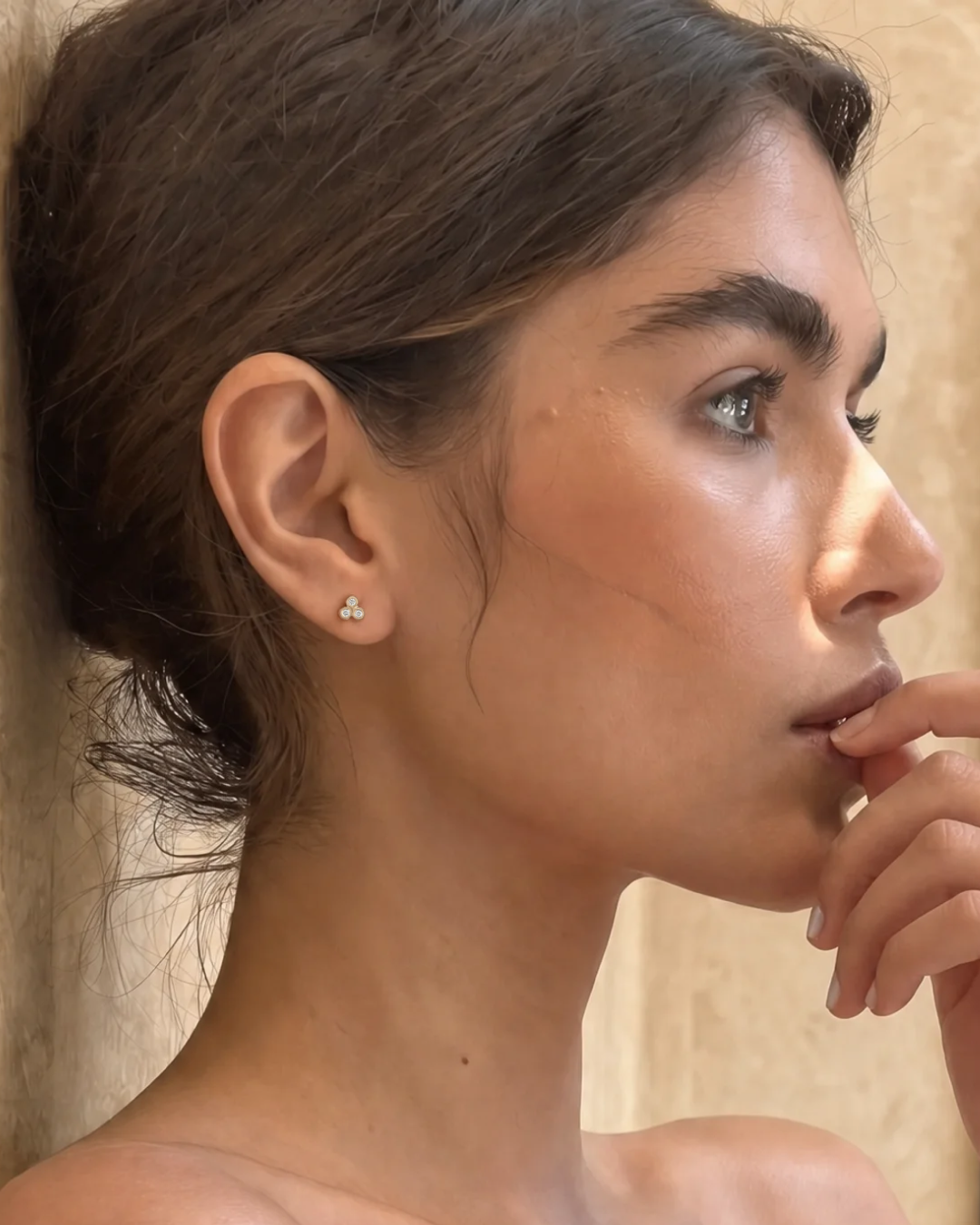 Three Granule Diamond Studs