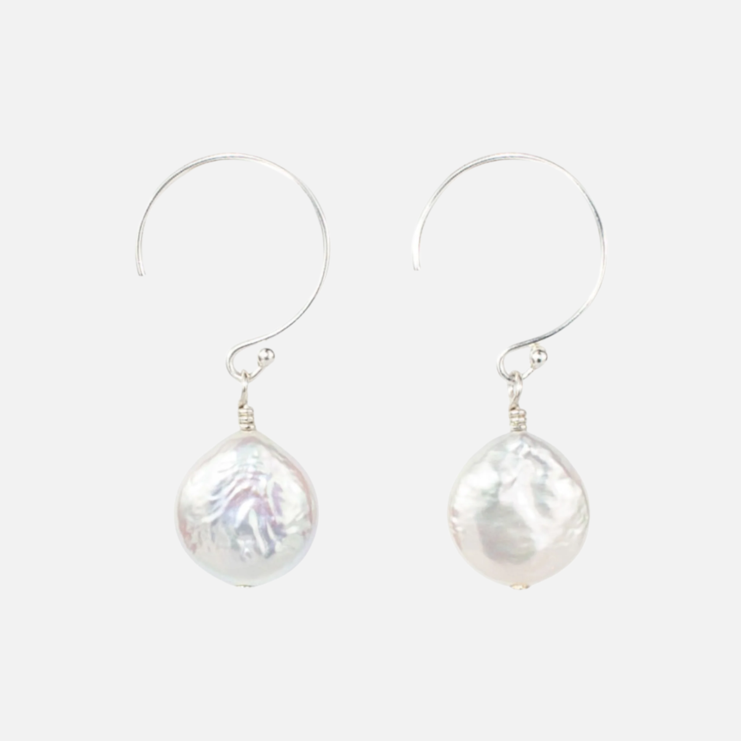 Petal Earrings, Silver