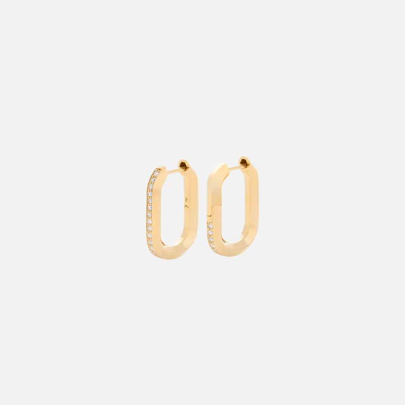 Vault Hoops, Yellow Gold, Large- At Present Jewelry