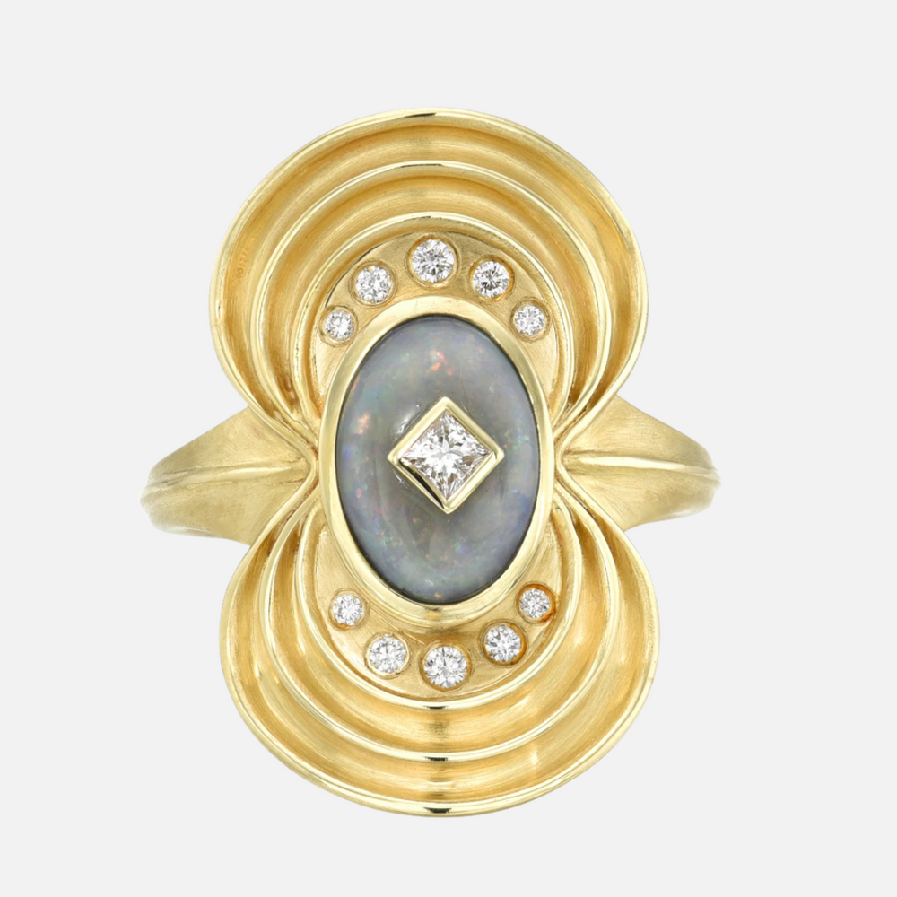 White Opal Luxe Nebula Ring by Meredith Young - At Present Jewelry