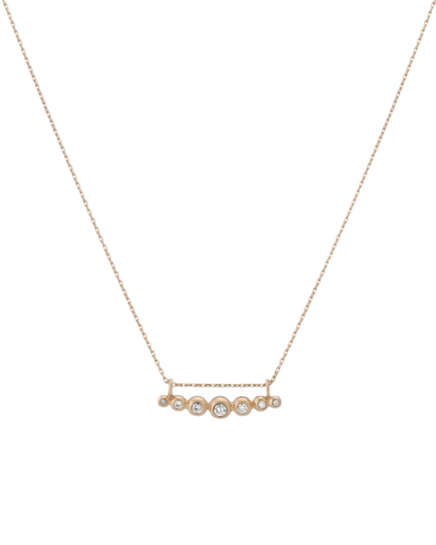 Curved Granules + Diamond Necklace by A.M. Thorne - At Present Jewelry