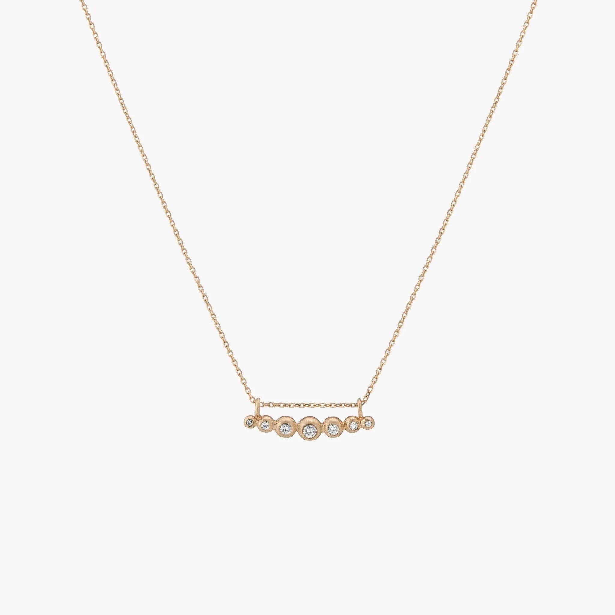 Curved Granules + Diamond Necklace - At Present