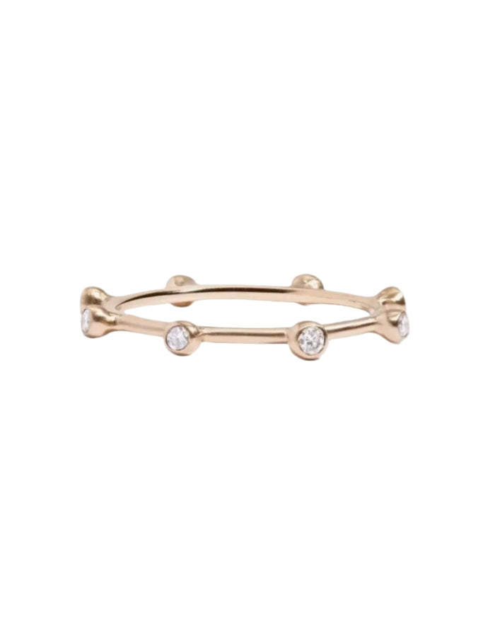 Sun Beam Ring + White Diamonds by A.M. Thorne - At Present Jewelry