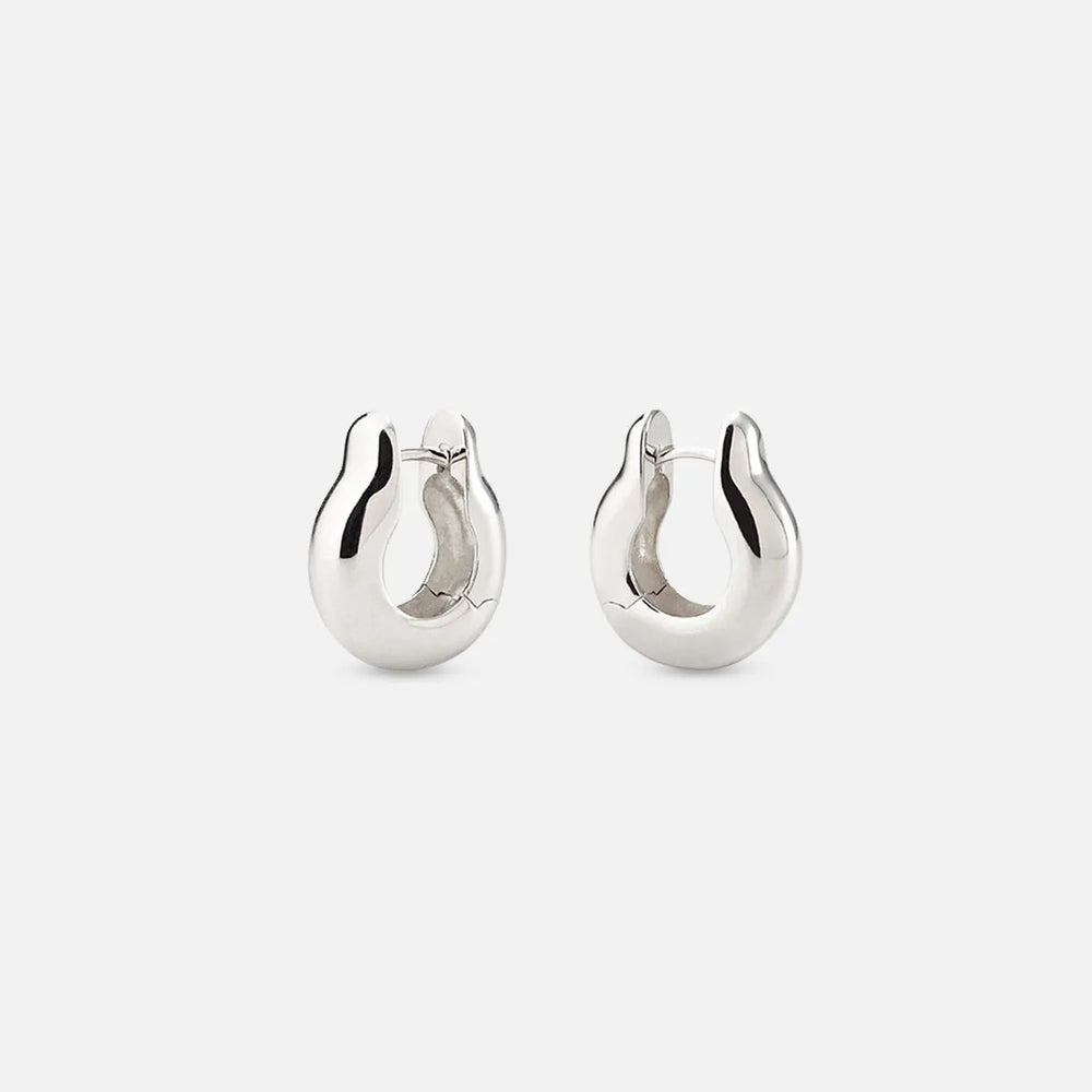 Ample Hinge Hoops, Small by Annika Inez - At Present Jewelry