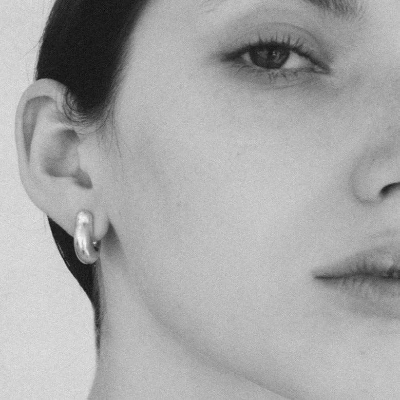 Ample Hinge Hoops, Small by Annika Inez - At Present Jewelry