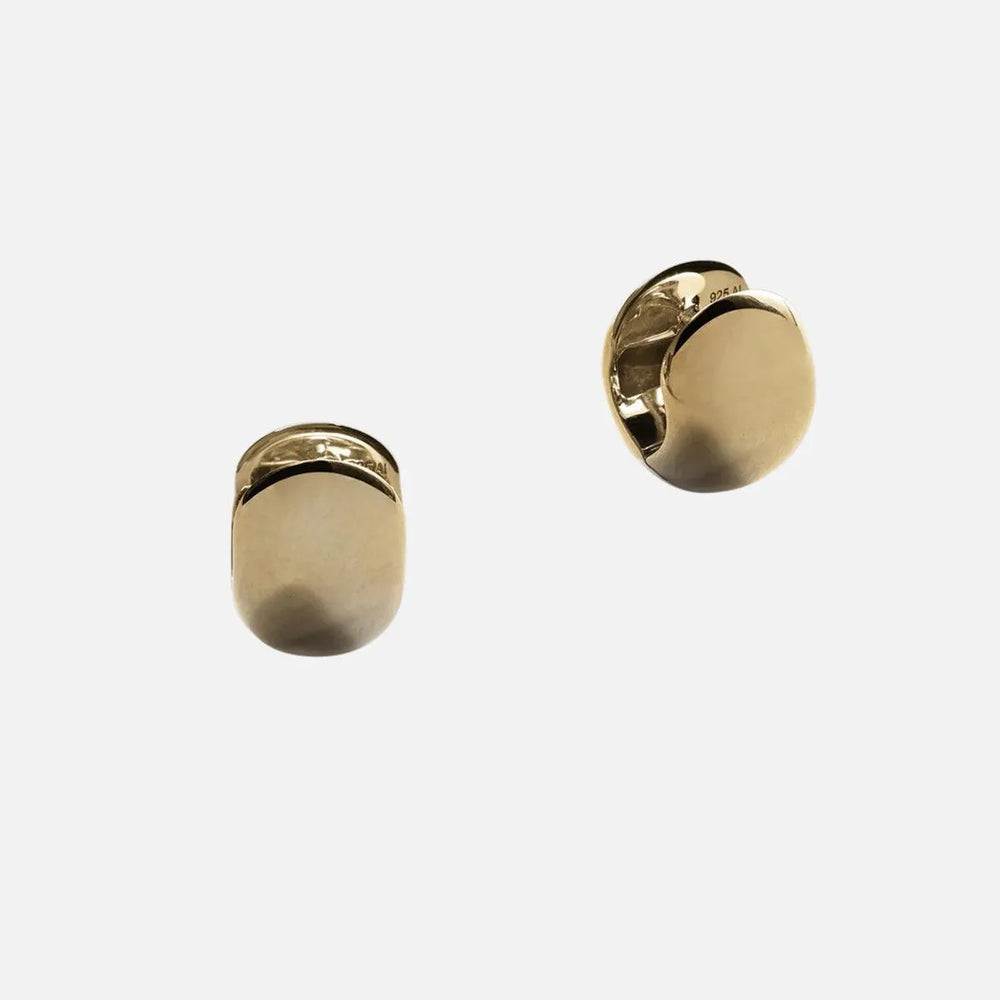 Cigar Band Hoop Earrings, Gold Plated, Large by Annika Inez - At Present Jewelry