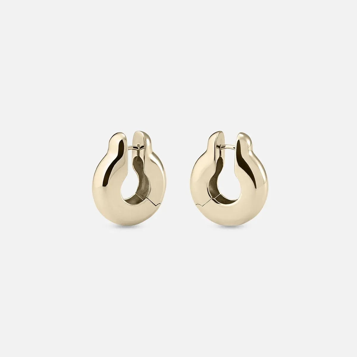 Gold Plated Ample Hinge Hoops, Large - At Present