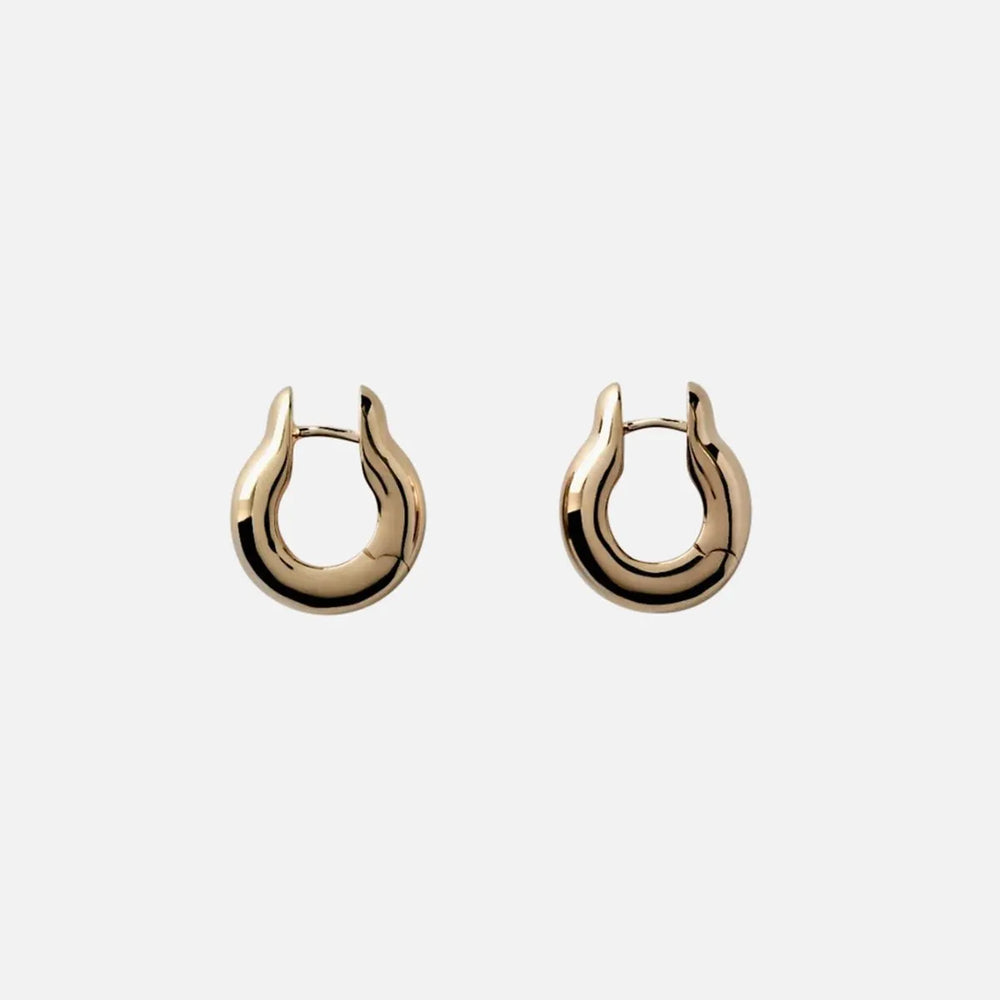 Gold Plated Ample Hinge Hoops, Small by Annika Inez - At Present Jewelry