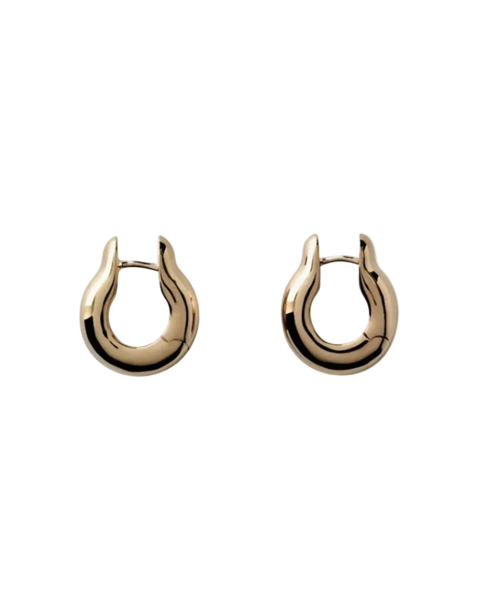 Gold Plated Ample Hinge Hoops, Small by Annika Inez - At Present Jewelry