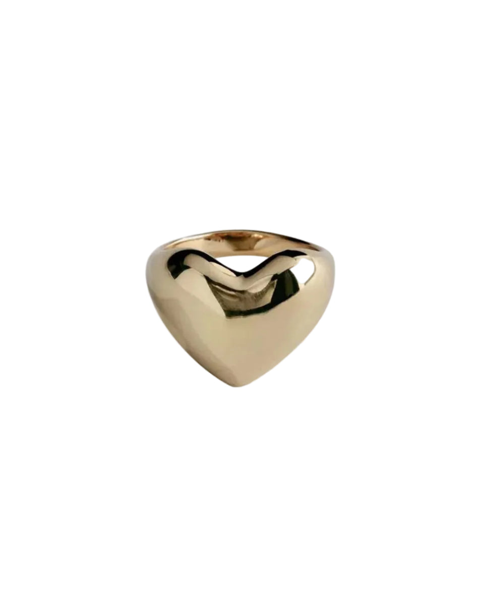 Bigger Heart Ring, Gold by Annika Inez - At Present Jewelry