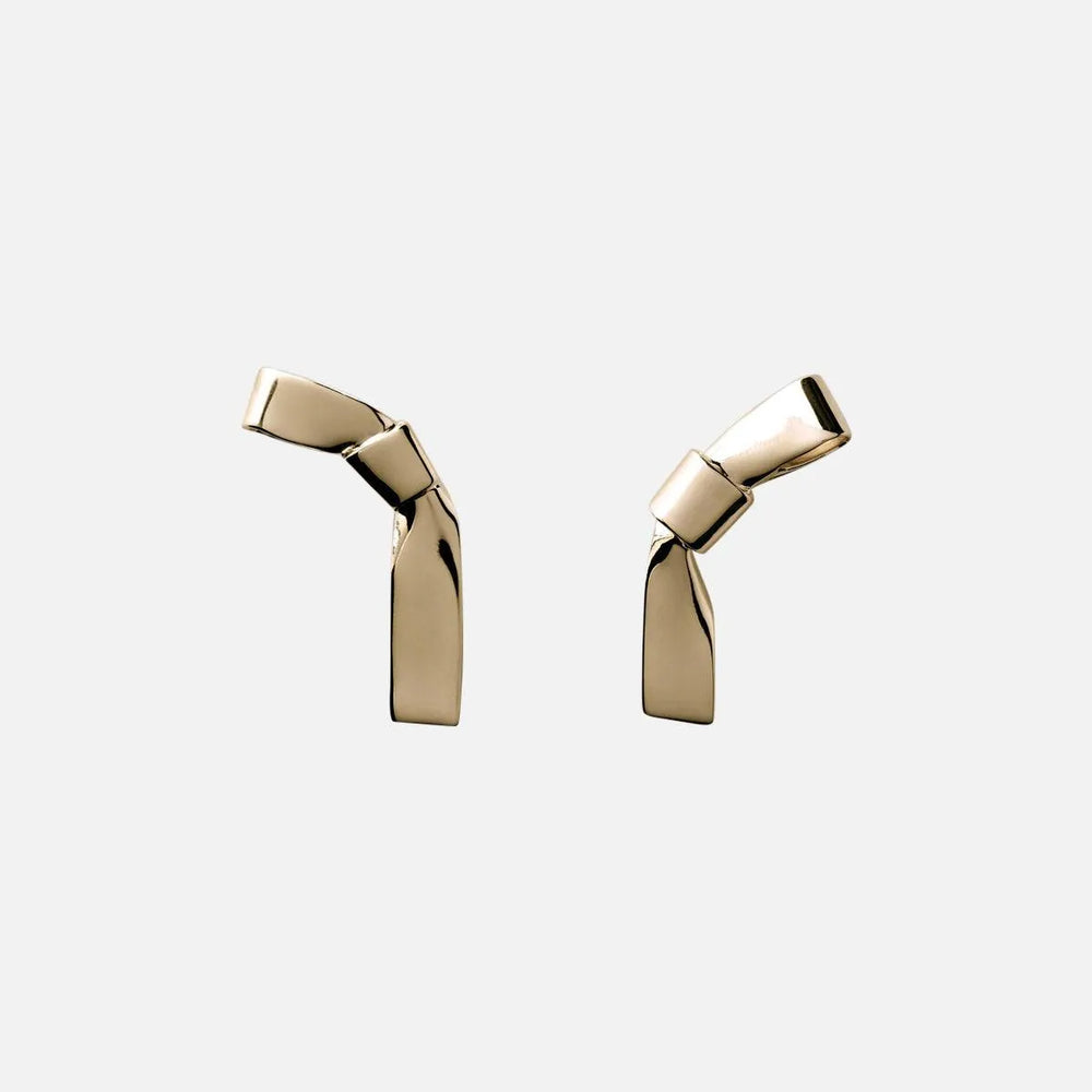 Gold Plated Grand Cravat Earrings, Small by Annika Inez - At Present Jewelry