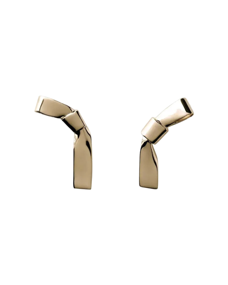 Gold Plated Grand Cravat Earrings, Small by Annika Inez - At Present Jewelry