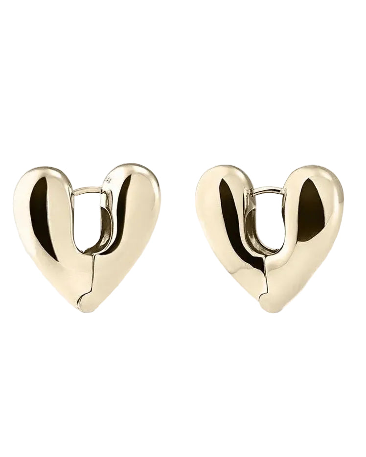 Gold Plated Heart Hoops, Large by Annika Inez - At Present Jewelry