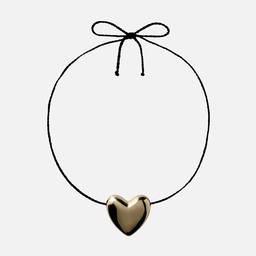 Gold Plated Heart Necklace, Large by Annika Inez - At Present Jewelry