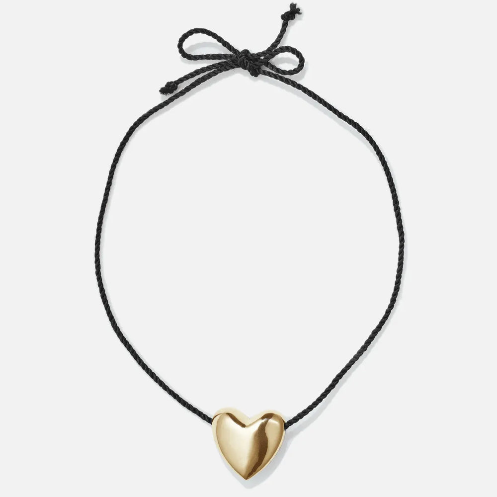 Gold Plated Heart Necklace, Large by Annika Inez - At Present Jewelry