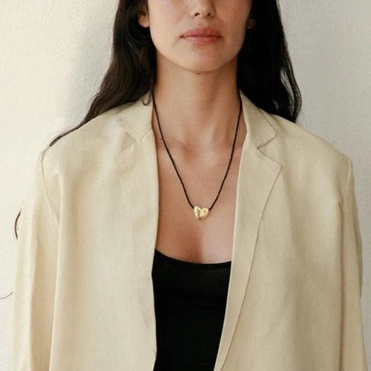 Gold Plated Heart Necklace, Small by Annika Inez - At Present Jewelry