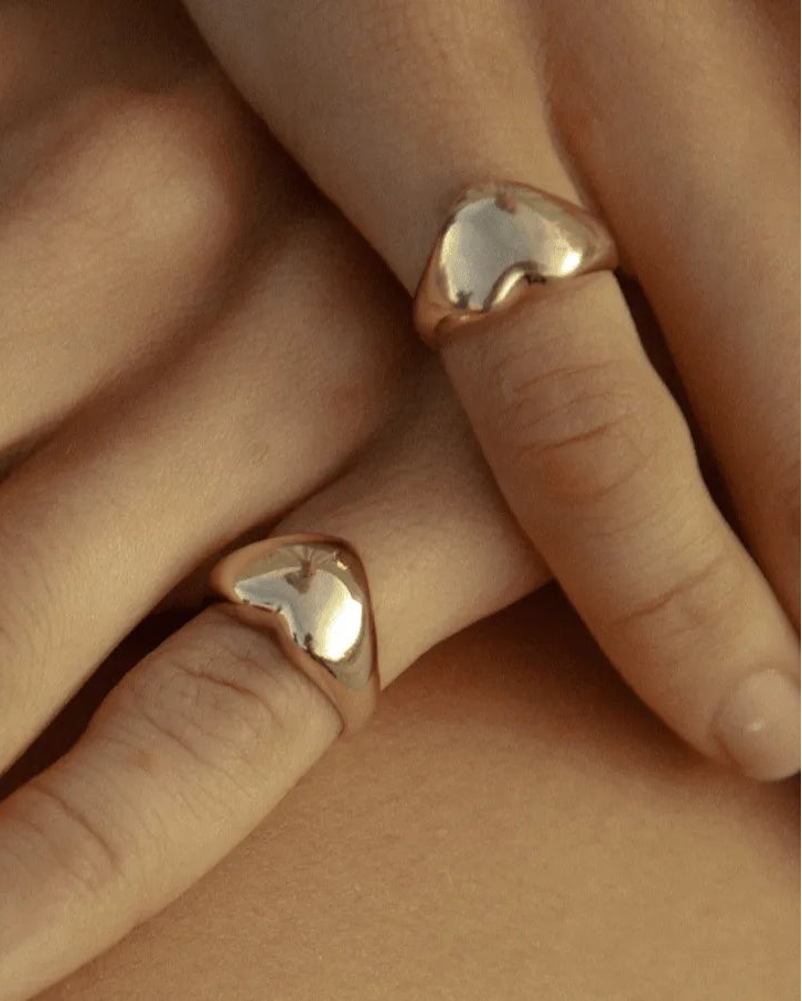 Gold Plated Heart Ring by Annika Inez - At Present Jewelry