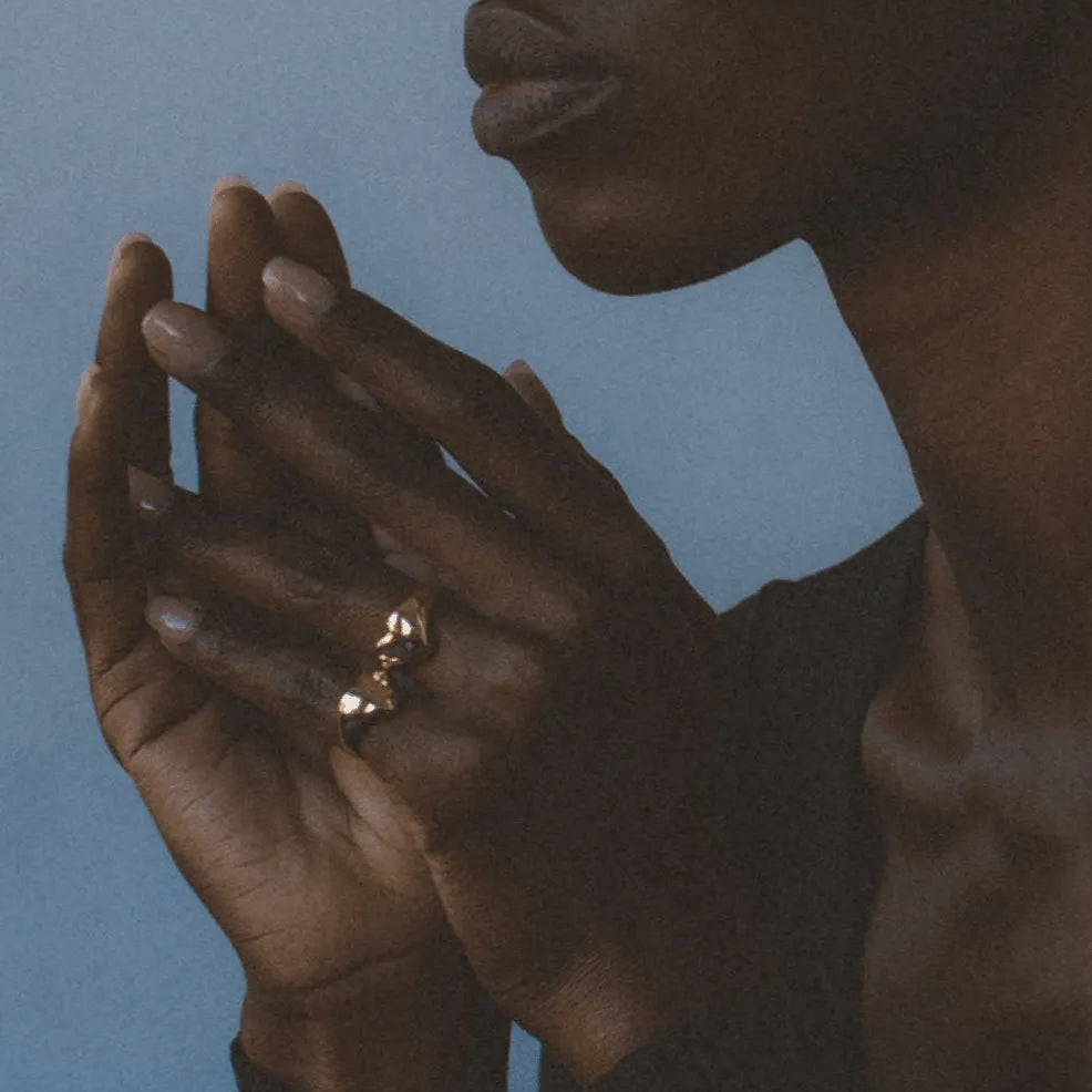 Gold Plated Heart Ring by Annika Inez - At Present Jewelry