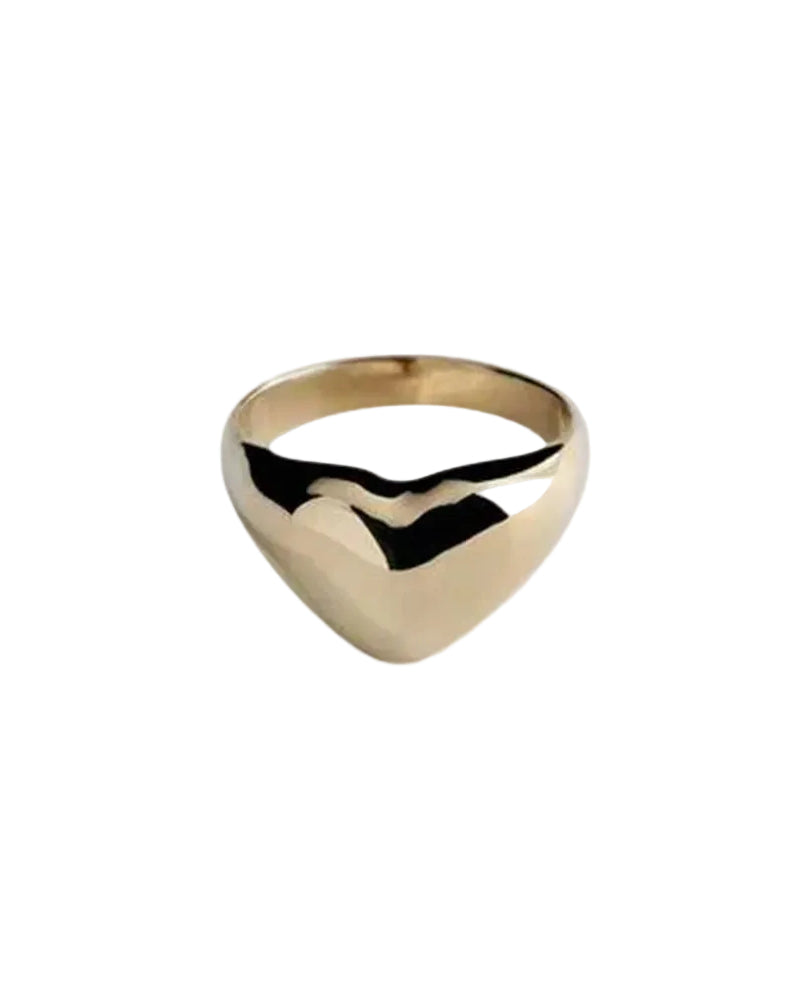 Gold Plated Heart Ring by Annika Inez - At Present Jewelry