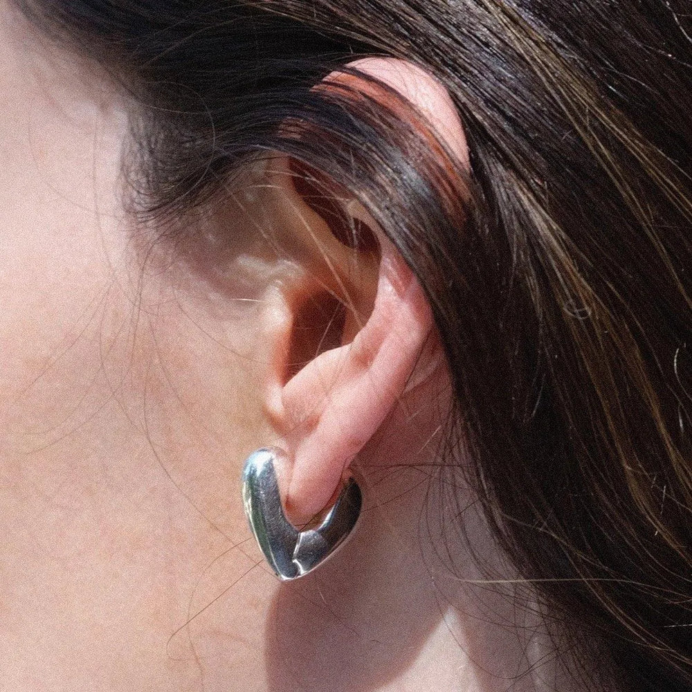 Heart Hoops, Small by Annika Inez - At Present Jewelry