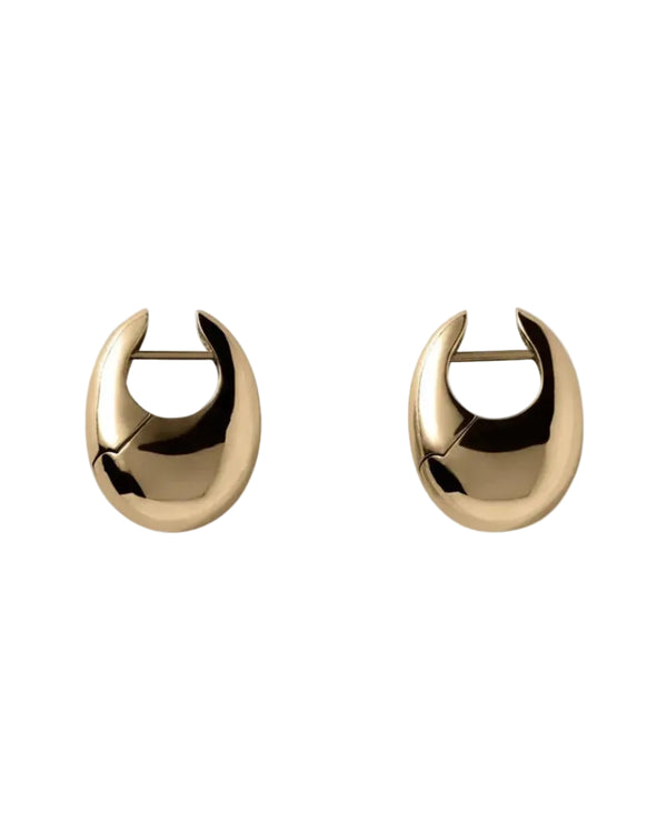 Sloping Hinge Hoop Earrings, Gold Plated, Large by Annika Inez - At Present Jewelry