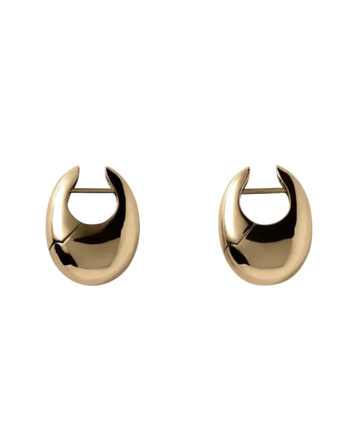 Sloping Hinge Hoop Earrings, Gold Plated, Large by Annika Inez - At Present Jewelry