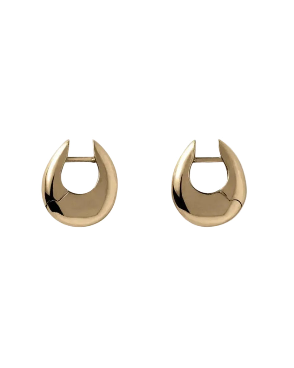 Sloping Hinge Hoop Earrings, Gold Plated, Small by Annika Inez - At Present Jewelry