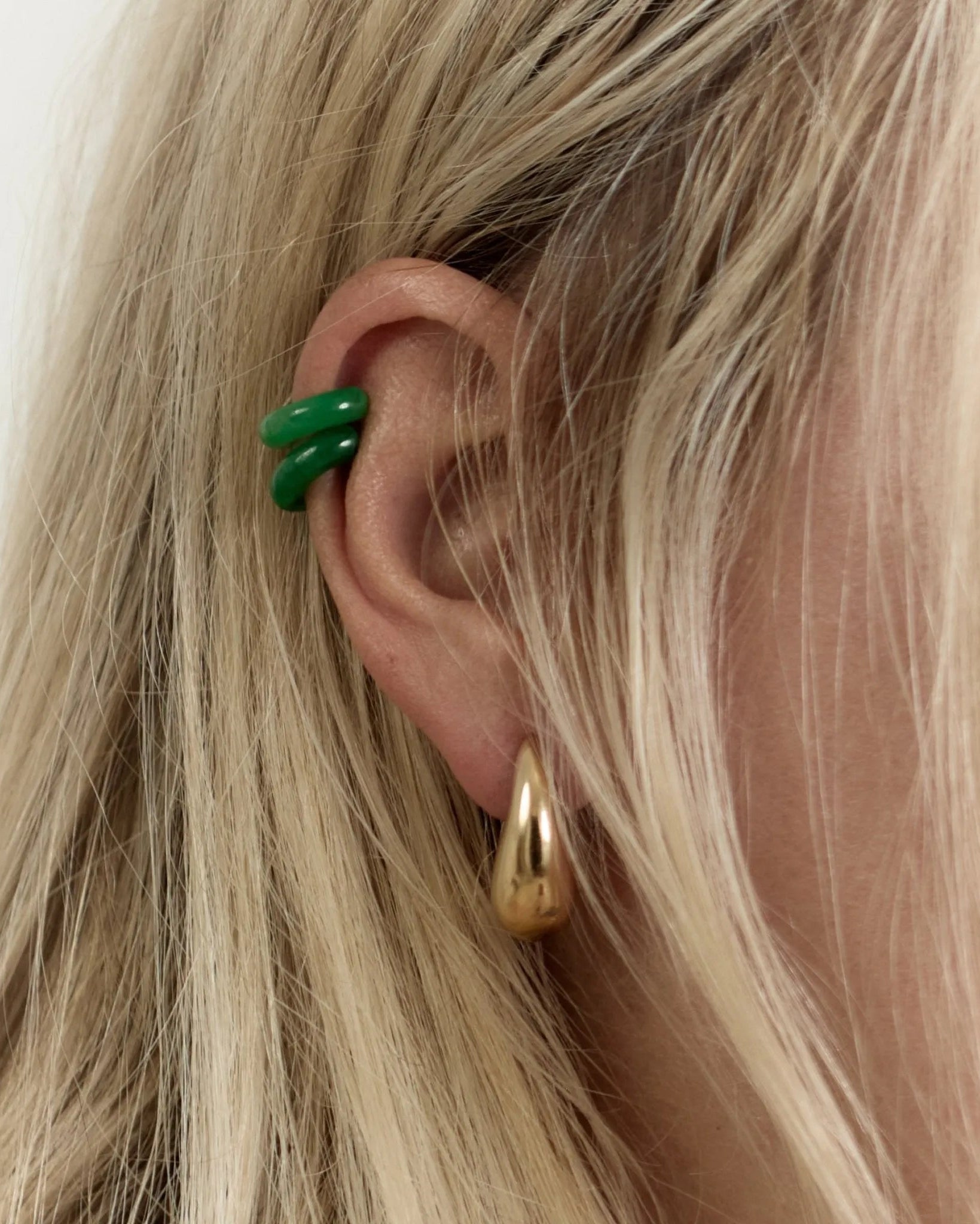 Sloping Hinge Hoop Earrings, Gold Plated, Small by Annika Inez - At Present Jewelry
