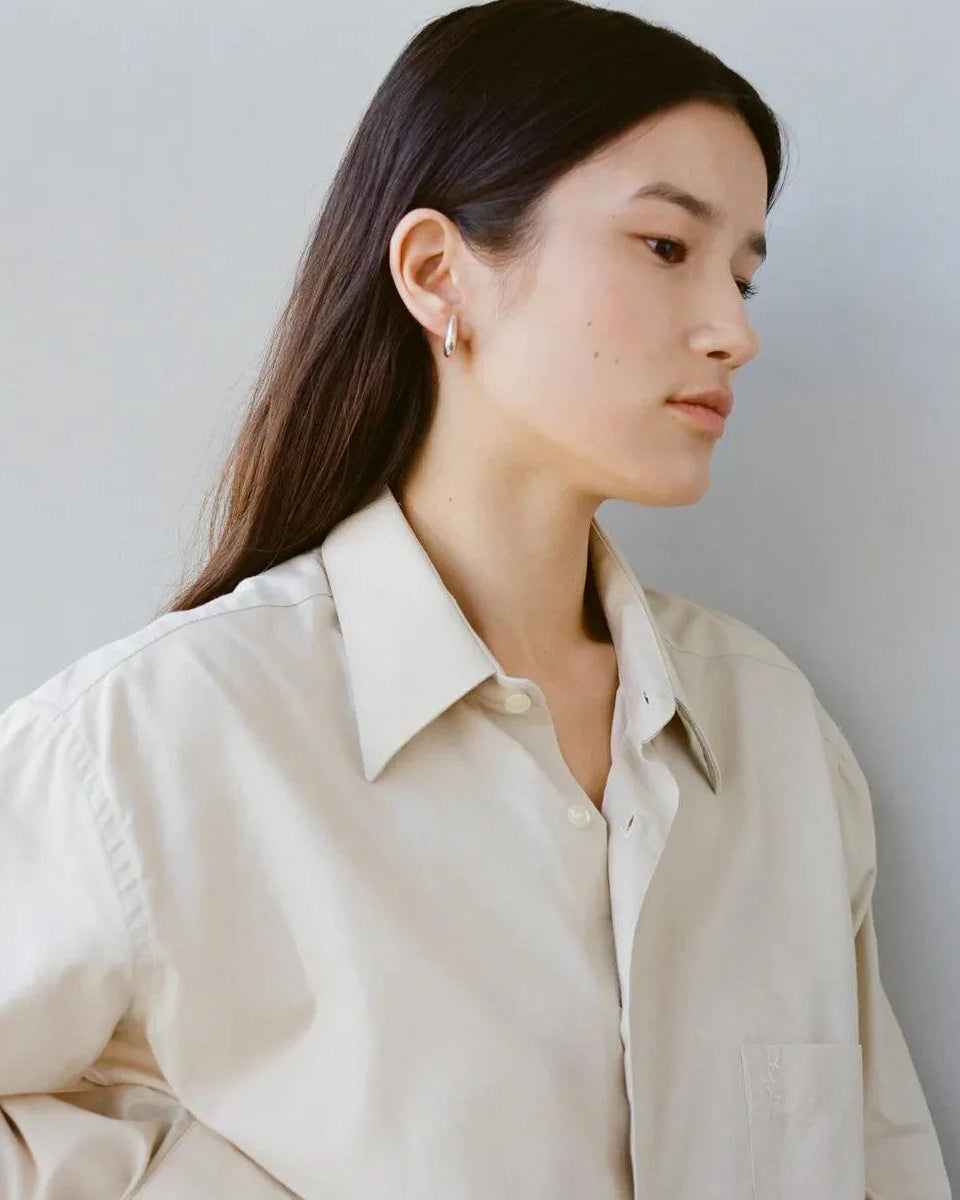 Sloping Hinge Hoop Earrings, Small by Annika Inez - At Present Jewelry