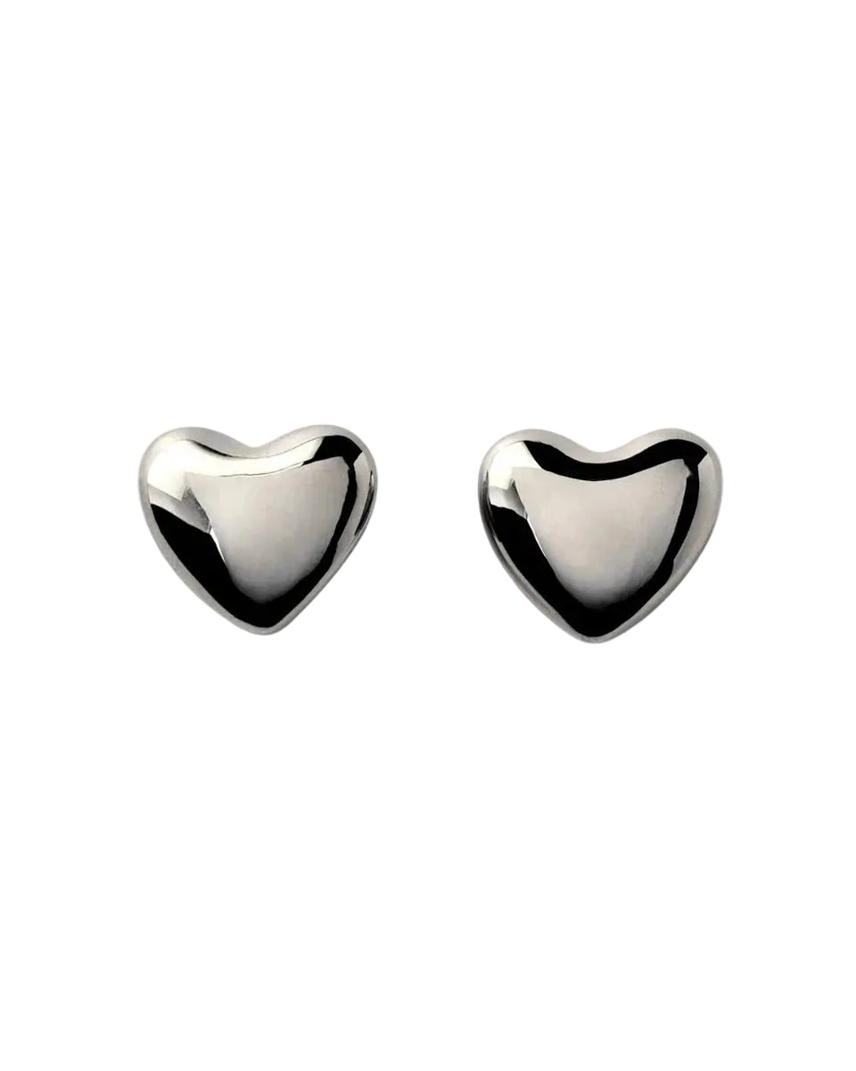 Voluptuous Heart Earrings, Small by Annika Inez - At Present Jewelry