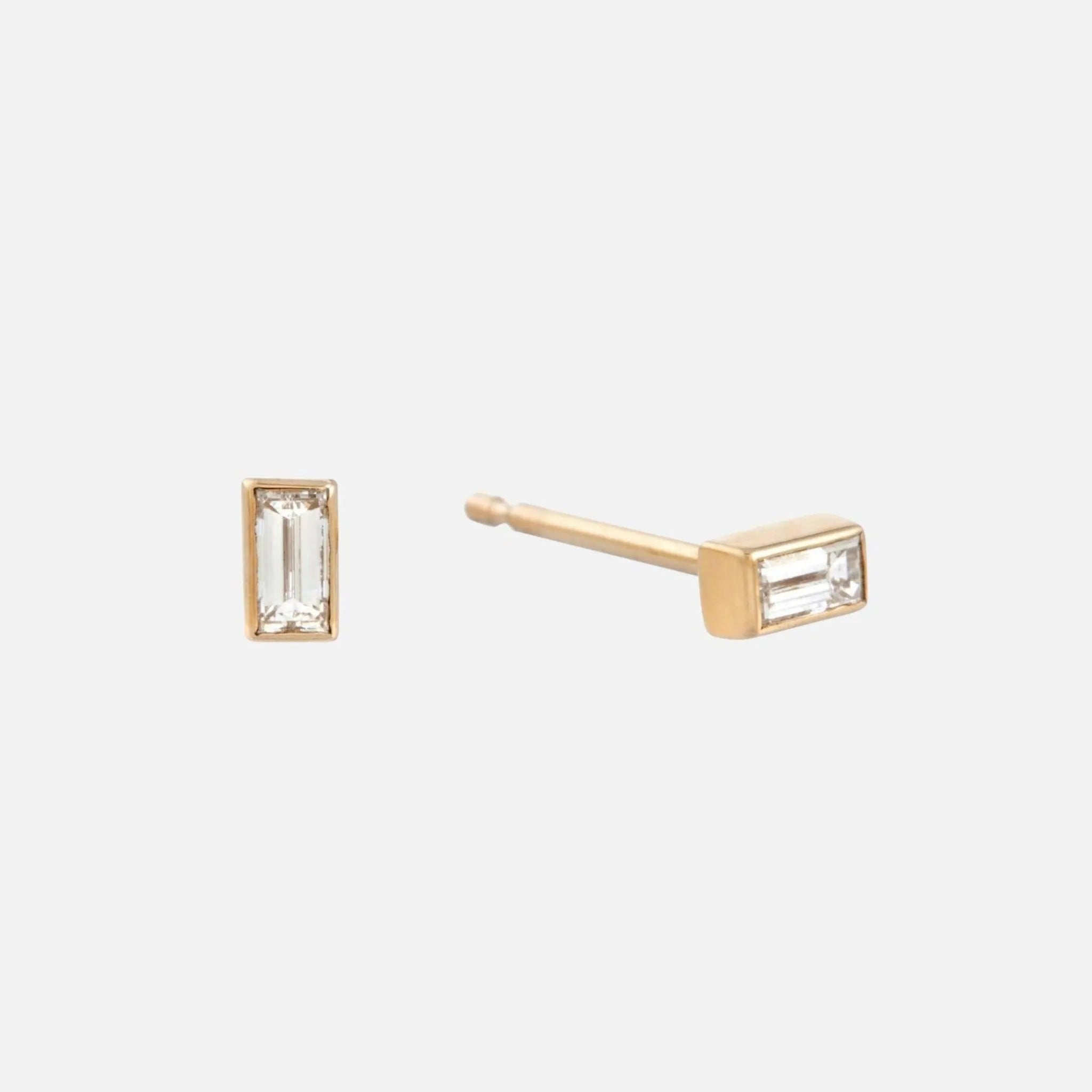 Baby Baguette Diamond Studs - At Present