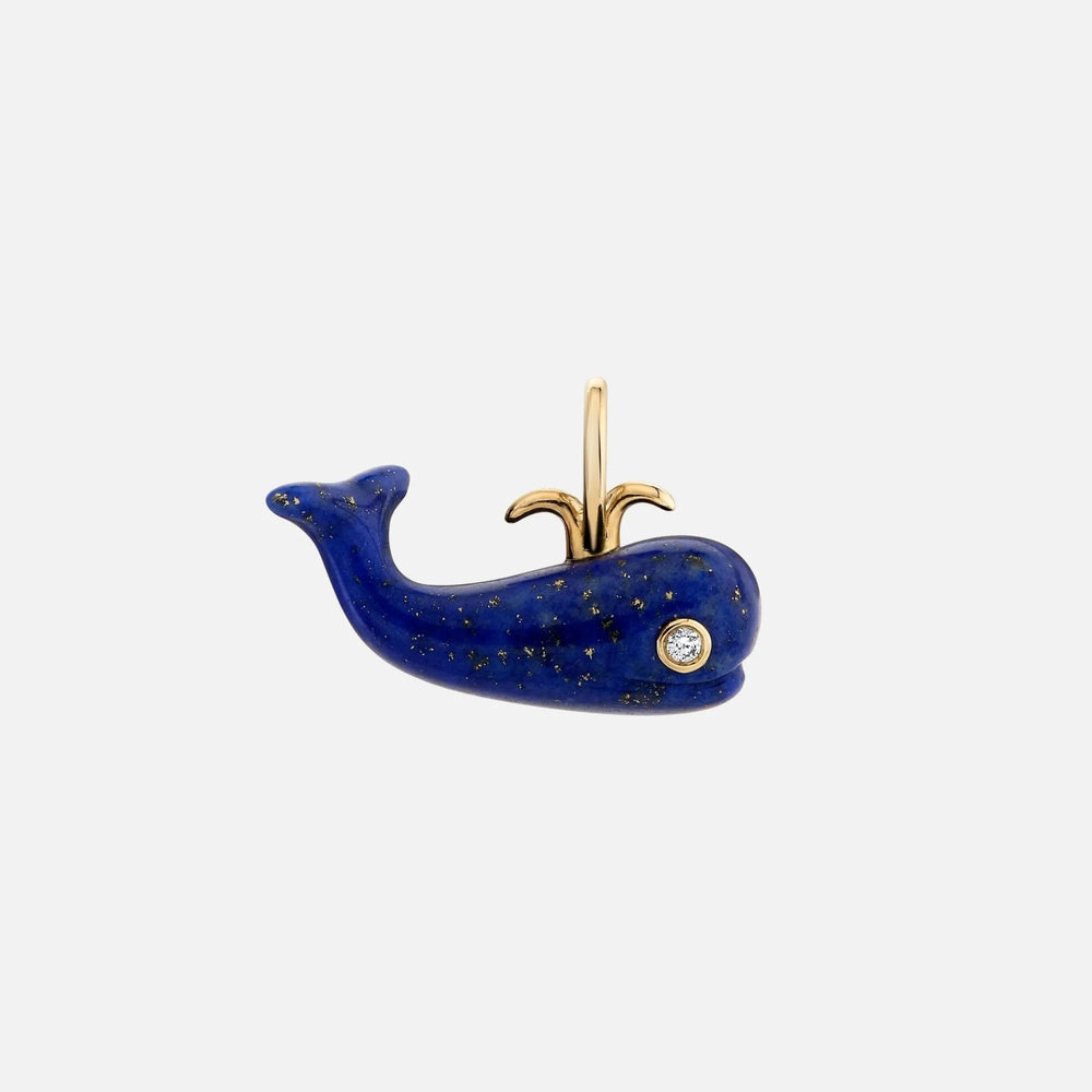 Lapis Migrating Whale Charm by Ariel Gordon Jewelry - At Present Jewelry