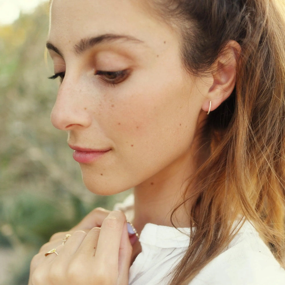 Pavé Huggies by Ariel Gordon Jewelry - At Present Jewelry