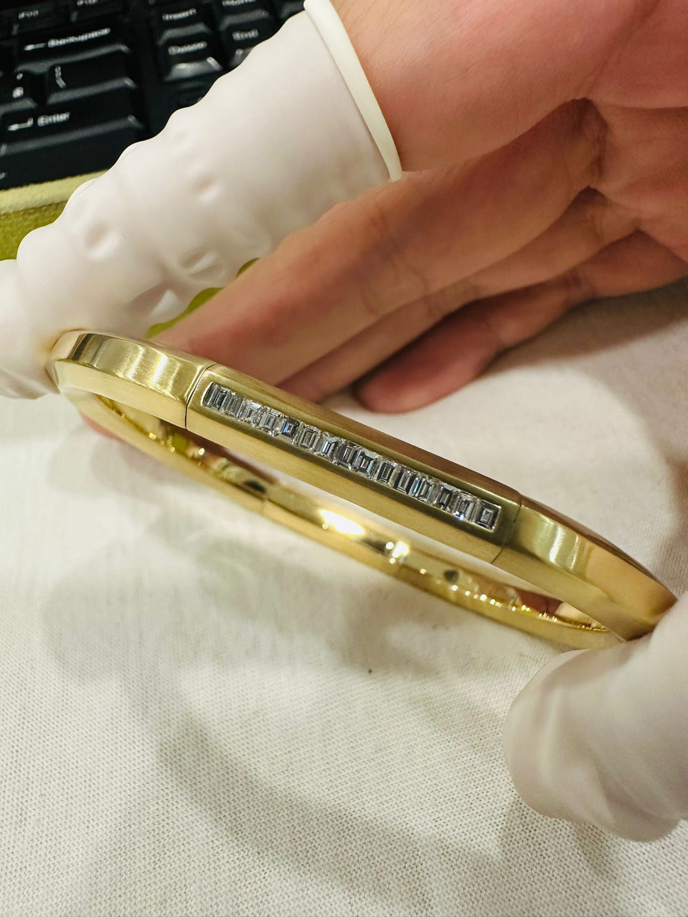 Vault Bracelet with Baguette Diamonds