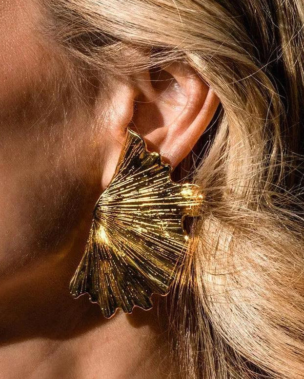 Ginkgo Leaf Earring by Christina Caruso - At Present Jewelry