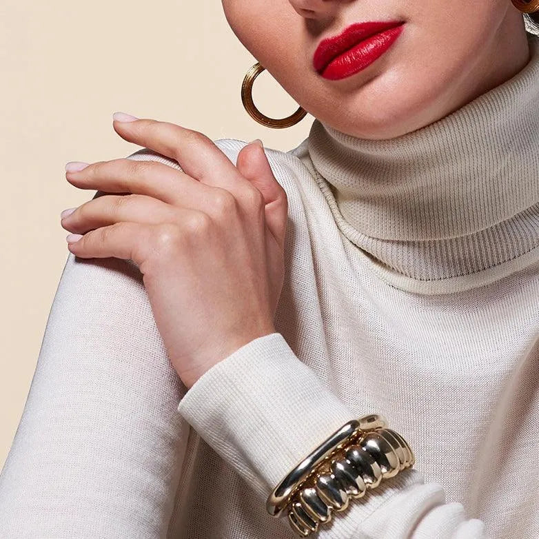 Ribbed Hoop Earring by Christina Caruso - At Present Jewelry