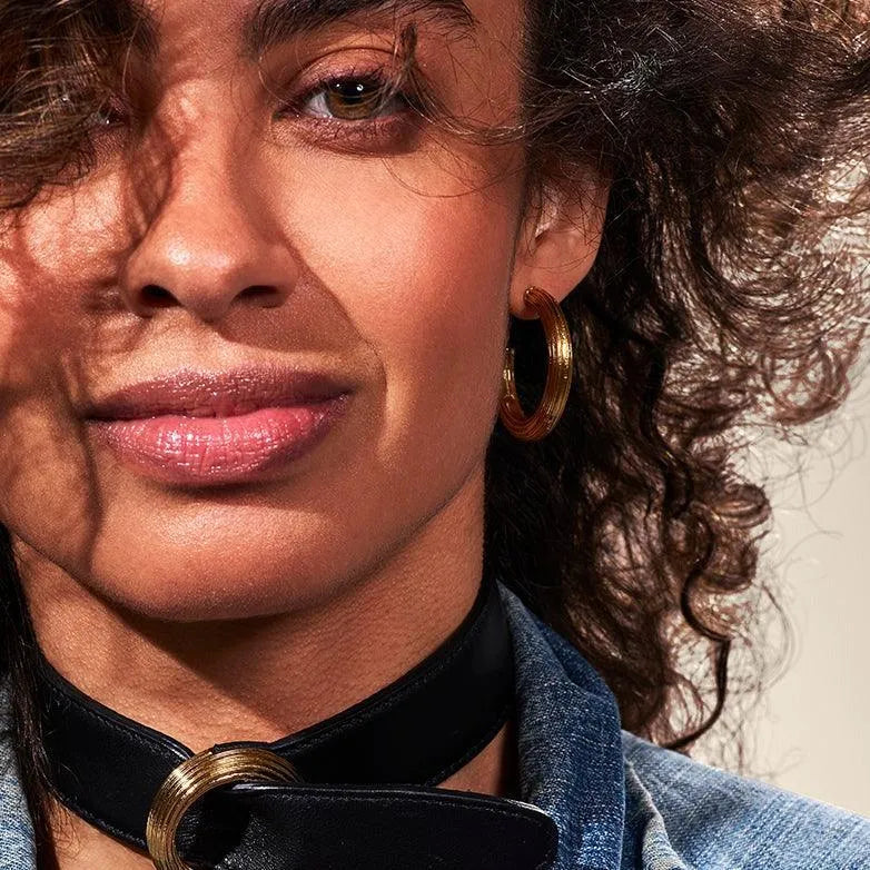 Ribbed Hoop Earring by Christina Caruso - At Present Jewelry