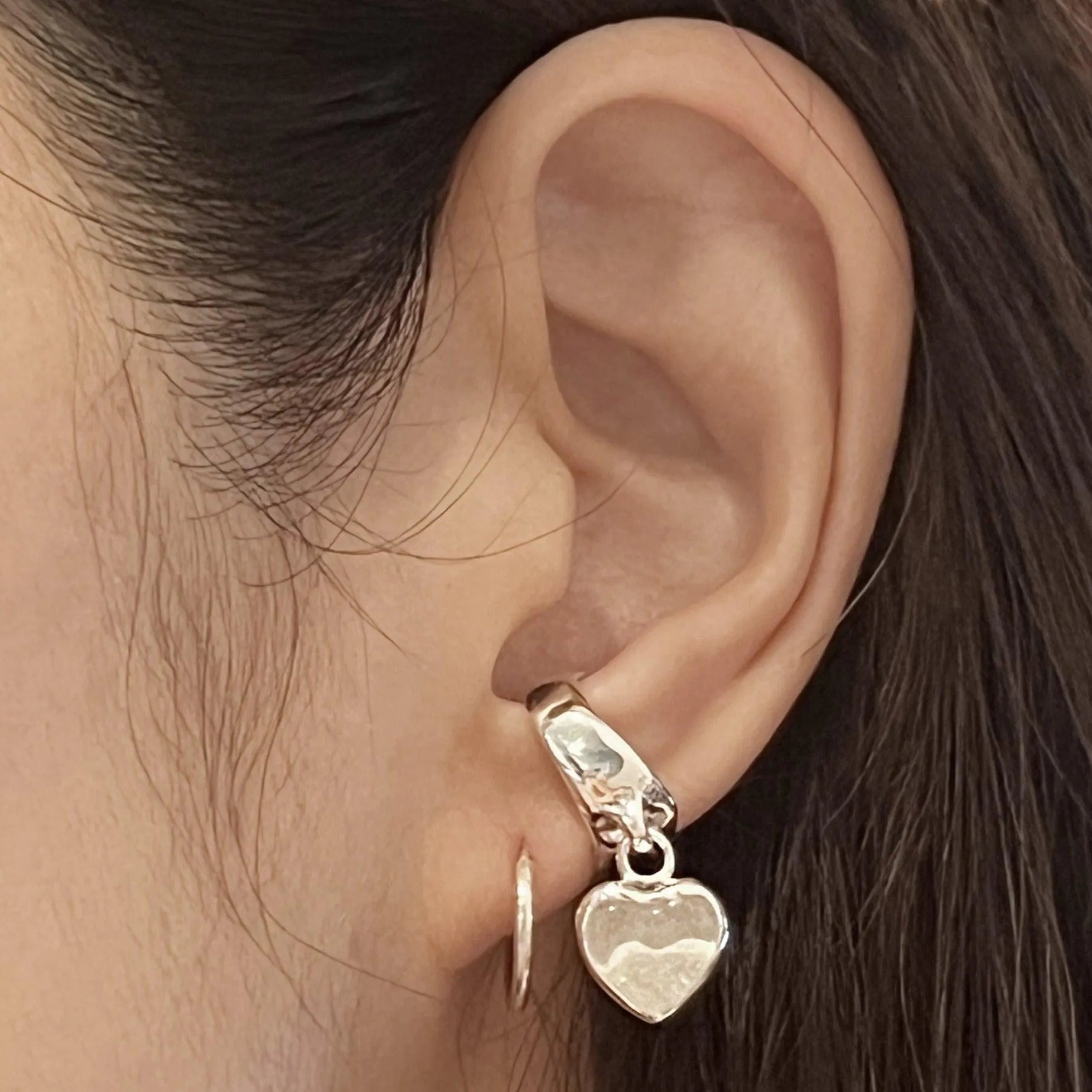 Heart Dangling Ear Cuff - At Present