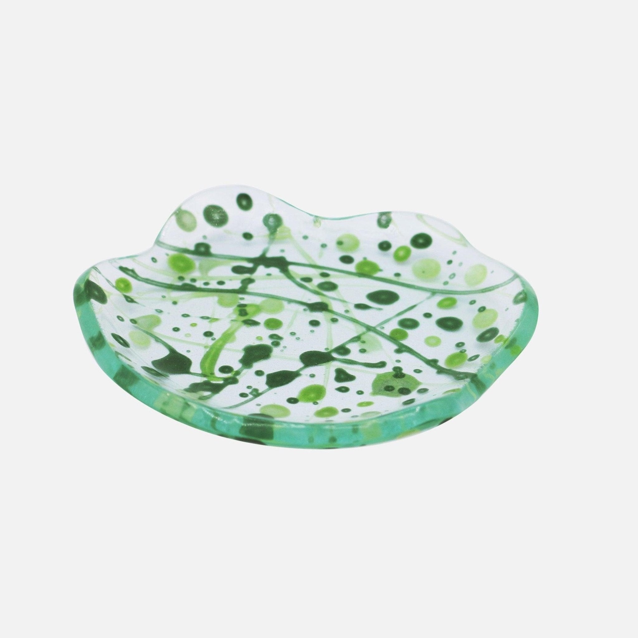 Splatter Glass Tray, Forest Green - At Present