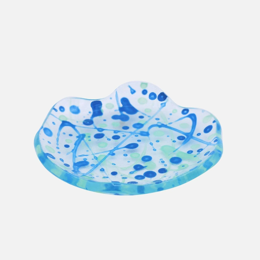Splatter Glass Tray, Sea Blue by CLED - At Present Jewelry