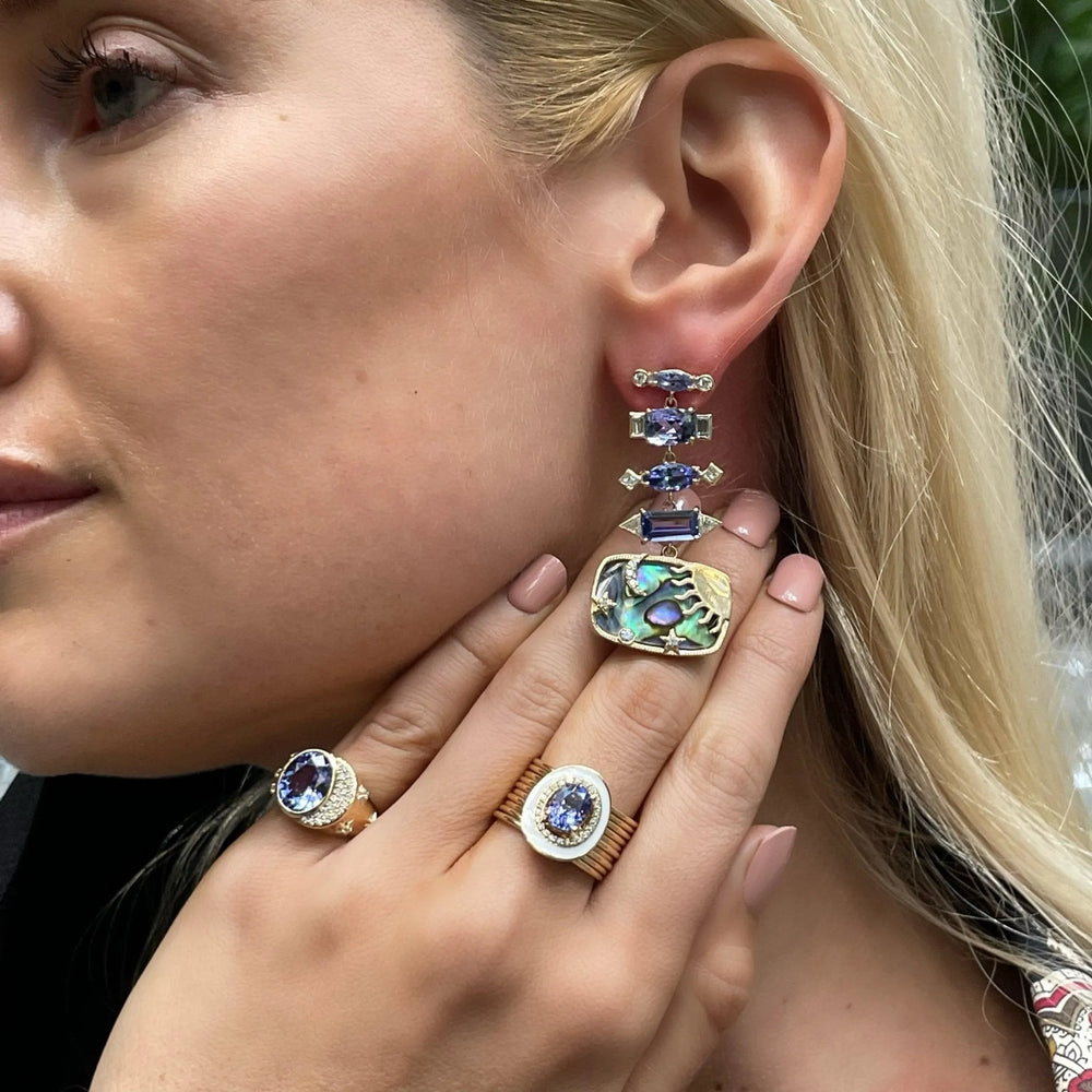 Oval Tanzanite Diamond Harem Ring by Eden Presley - At Present Jewelry