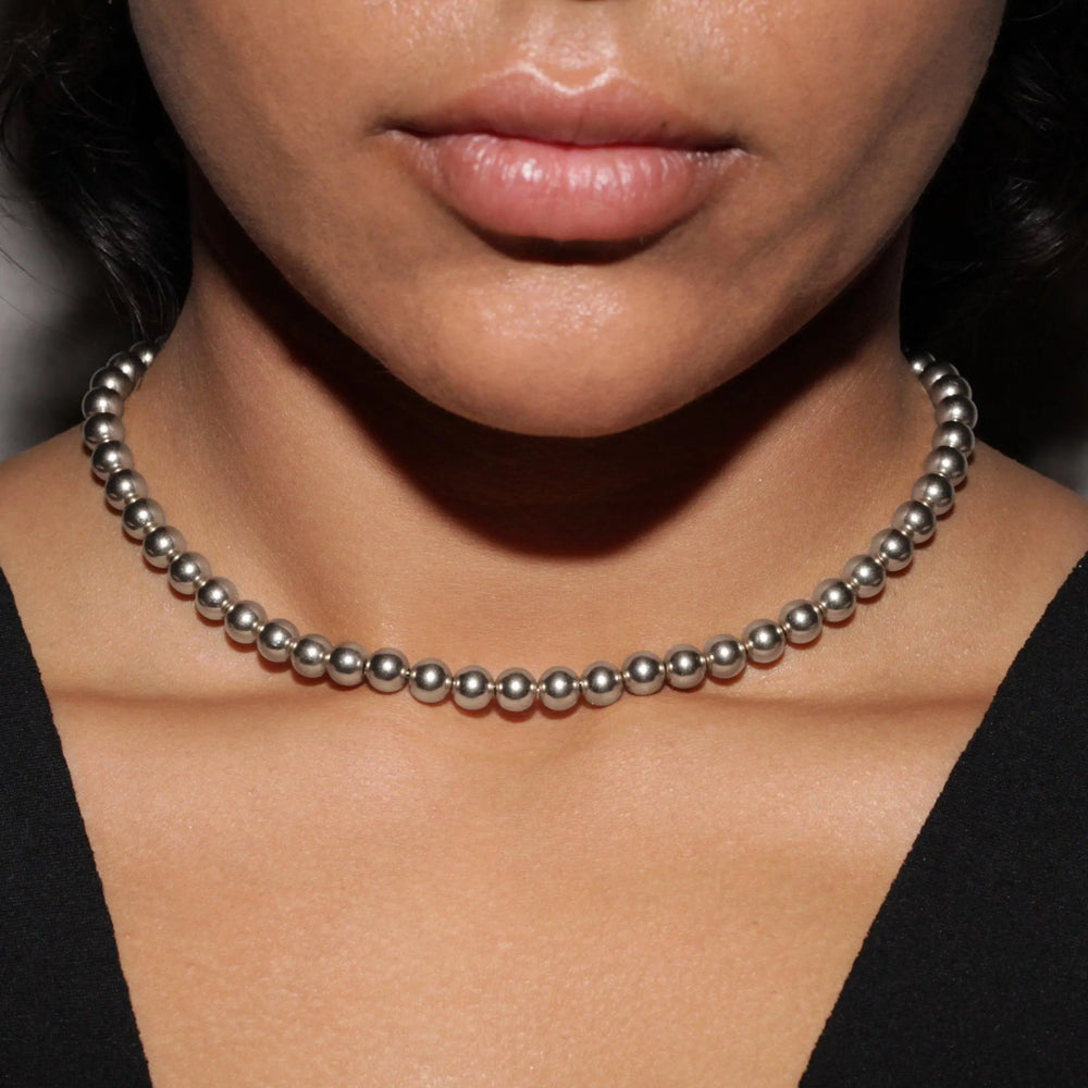 Jumbo Ball Necklace, Silver by EMBLM Fine Jewelry - At Present Jewelry